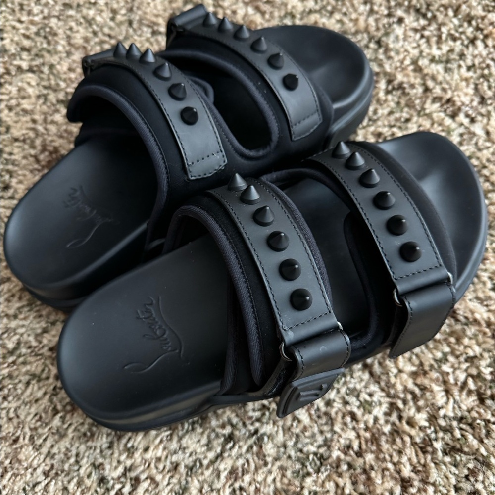 Christian Louboutin Pool Slides Spikes 37 VGUC Authentic
